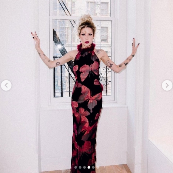 Kim Shui - Butterfly Velvet Gown Multi sz Medium - Picture 3 of 14